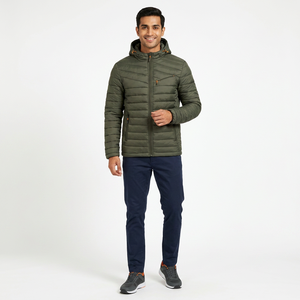 Custom <b>Men's</b> Winter Outwear Puffer <b>Jacket</b> With Hood <b>Long</b> And Warm Zipper Closure Casual Style High Quality Puffer <b>Jackets</b> - Product Image 1