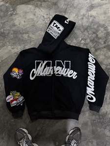 Customized Brand logo Embroidered Style Universal Autumn Streetwear. 100% Pure Cotton. Thickened Hooded Sweatshirt.