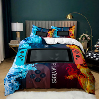 Red Spider Gamepad 3D imprimé jeu poignée ensemble de literie Flash Spiderman imprimer Double housses de couette