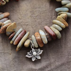 <span class=keywords><strong>Lotus</strong></span> Jewelry's Luxury Jasper Irregular Beads Yoga Healing para <span class=keywords><strong>pulsera</strong></span> para hombres New Elastic Religious Style Flower Wholesale - Product Image 3