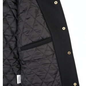 2024 Custom Color Block Zip Button Closure Men's Varsity <b>Jacket</b> Stand Collar <b>Winter</b> <b>Running</b> <b>Jacket</b> Wholesale - Product Image 2