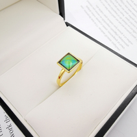 Bague réglable changement d'humeur, bague tendance de mm pour hommes, bijoux avec changement de couleur mixte