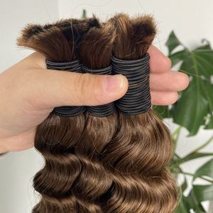 Extensiones de cabello Remy de grado 12A vietnamita Virgen sin procesar de cutícula alineada de fábrica 4 colores 100g onda profunda a granel al por mayor - Product Image 5