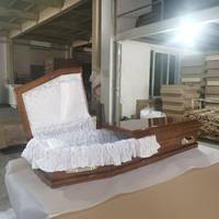 Ataúd de Madera de Alta Calidad Estilo Europeo, Elegante Féretro de Madera