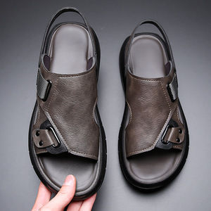Chaussons d'été décontractés pour hommes en cuir à plateforme, antidérapants et respirants, pour un usage quotidien - Product Image 5