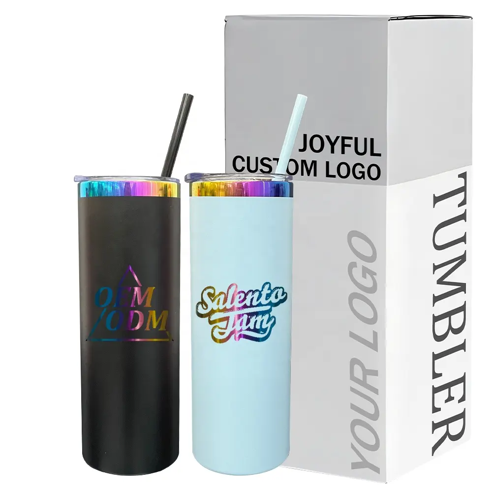 Individuelles lasergravurlogo-design großhandel bulk heißer verkauf regenbogen plattiert 20 oz edelstahl becher tasse mit individuellem logo