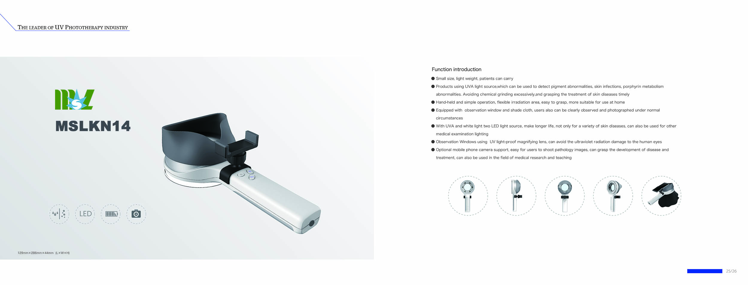 Lupa médica mini portátil aprobada por la CE anti-UV de dos luces para uso en hospitales o en el hogar