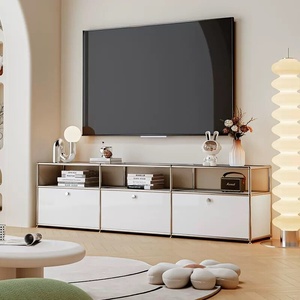 Meuble TV modulaire USMINS <span class=keywords><strong>en</strong></span> acier inoxydable avec rangement et buffet, idéal pour salon et chambre à coucher - Product Image 1