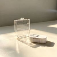 Flacons de parfum carrés transparents en PETG, emballage cosmétique écologique, flacon vide pour sérum visage, flacon pulvérisateur recyclable