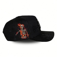 Gorras de Béisbol Personalizadas al por Mayor Rico Hats El Mago de 5 Paneles con Forro de Satén Negro y Logotipo Bordado Barbas Hats
