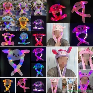 Nhà Máy Bán buôn tai thỏ hat sang trọng Nắp hat máy bơm không khí Pop Up LED ánh sáng di chuyển tai lật sang trọng Mũ mùa đông ấm áp hat - Product Image 4