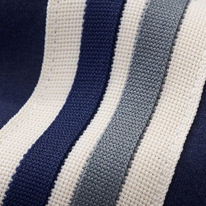 Veste zippée décontractée rayée personnalisable 340G, sweat-shirt tendance, style preppy, vente en gros, veste streetwear - Product Image 3