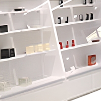 Vitrine de présentation de cosmétiques sur mesure avec revêtement en poudre, étagères réglables et conception 3D gratuite pour magasin de beauté