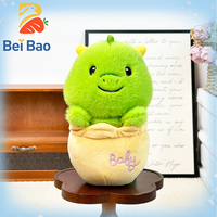 Vente en gros, faible MOQ, jouet en peluche œuf de dinosaure personnalisé, animal en peluche de dessin animé avec logo personnalisé
