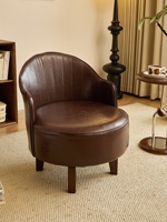 Fauteuil de salon rotatif en bois massif avec mousse haute densité pour salon et chambre à coucher, design minimaliste moderne