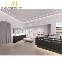 Meubles de magasin de cosmétiques sur mesure, vitrine de présentation de maquillage en bois, présentoir pour soins de la peau avec éclairage LED pour salon de beauté