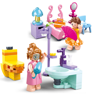 Sluban <span class=keywords><strong>Building</strong></span> <span class=keywords><strong>Block</strong></span> Toys 195PCS <span class=keywords><strong>Mini</strong></span> Handcraft PCS <span class=keywords><strong>Mini</strong></span> House 4 en 1 <span class=keywords><strong>Mini</strong></span> Kit de construcción de dormitorio para niños - Product Image 1
