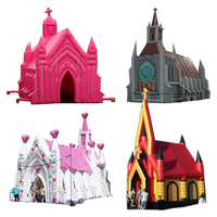 Tente d'église gonflable géante portable rose pour événements extérieurs et accessoires de fête de mariage