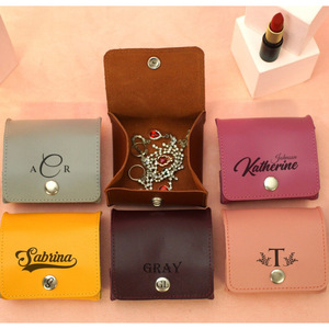 Bolsa de joyería plegable de cuero, bolsa de almacenamiento de joyas de viaje, monedero, bolsa para collares, bolsa de regalo de boda - Product Image 1