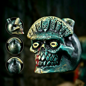 Silbato de la Muerte Azteca, Silbato de Cerámica con Forma de Calavera, Silbato Antiguo Mayalés con Sonido de Esqueleto para Decoración de Fiestas de Halloween y Cosplay - Product Image 2