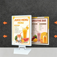 Boîte à lumière LED personnalisée ultra-fine en alliage d'aluminium, pleine couleur, à intensité variable, 2000 lumens, affichage commercial durable pour restaurants et cafés