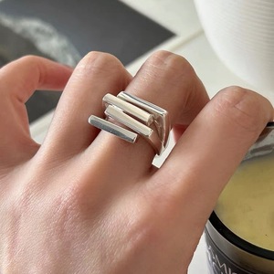 Geometric Silver <b>Ring</b> S925 Pure Silver Minimalist <b>Open</b> Design For Women Everyday Wear - Product Image 5