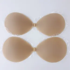 Alta Qualidade Brown Cor Forma Redonda Strapless Bra Silicone Push Up Backless Auto-adesivo Pegajoso Invisível Push up Bra