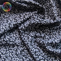 Tissu extensible quadridirectionnel à imprimé feuillage végétal pour vêtements