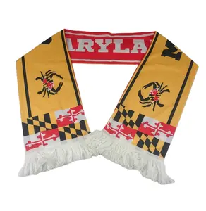 RPET Polyester Knitted Woven Printed Football Club Fan Scarf Wholesale Winter Scarf