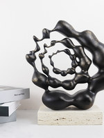 Sculpture d'art abstrait minimaliste moderne, ornement décoratif pour la maison, objet de décoration pour le salon, le bureau, l'atelier, artisanat en métal et marbre