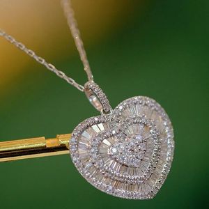 Xinfly 18k Pure Gold 1ct Natural Diamond Dainty Peach Heart Pendant <b>Necklace</b> Trendy - Product Image 5