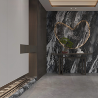 Panneau mural alternatif au marbre 1,22 x 2,44/2,90 m, épaisseur 3 mm, et feuille de marbre PVC avec revêtement UV haute brillance