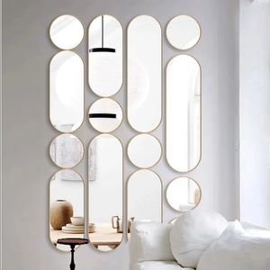 Hiện đại trang trí tường Gương phòng khách hành lang sang trọng hợp kim nhôm khung gương phân vùng phòng ăn kết hợp gương - Product Image 2