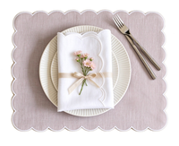 Serviettes de table réutilisables 100 % lin écologiques, bordure festonnée, motif brodé, faites à la main, style japonais, pour la maison et les mariages