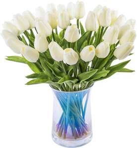 <span class=keywords><strong>Bouquet</strong></span> <span class=keywords><strong>de</strong></span> fleurs artificielles tulipes blanches, 10/30 pièces, véritables Touch, fleurs PU, fleurs en Latex pour <span class=keywords><strong>mariage</strong></span> - Product Image 1