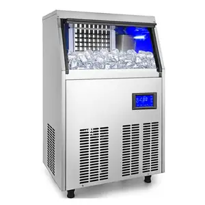 Ticari buz yapım makinesi 335W paslanmaz çelik buz küpü makinesi makinesi 132 lb buz yapma makinesi
