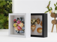 Bingkai Foto Shadow Box 3D Custom 2025 Warna Hitam Putih Walnut MDF Kayu Tebal 3CM 5CM Ukuran 8x8 16x16 Inci A3 A4 untuk Seni Dinding