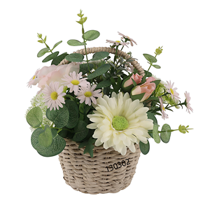 Arreglo Floral Artificial <span class=keywords><strong>de</strong></span> Primavera con Flores <span class=keywords><strong>de</strong></span> Seda Blanca en Cesta <span class=keywords><strong>para</strong></span> Regalo, Decoraciones <span class=keywords><strong>de</strong></span> Boda y <span class=keywords><strong>Navidad</strong></span> - Product Image 1