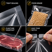 Bolsas de Almacenamiento al Vacío con Patrón de Malla para Alimentos, Uso Doméstico, para Carne Seca, Salchichas, Zongzi, Bolsas de Compresión al Vacío Selladas