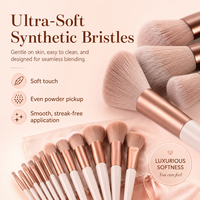 Ensemble de 13 pinceaux de maquillage professionnels avec sac, kit d'outils de beauté, fond de teint, fard à paupières, blush