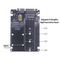 Boîtier de disque dur externe M2 SSD vers SATA3, carte adaptateur double usage NGFF MSATA deux-en-un