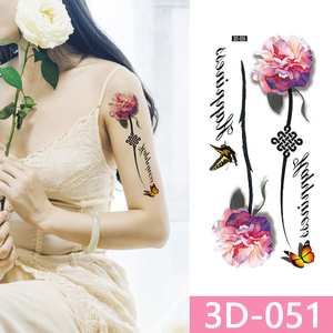 Nuovo design personalizzabile glow-in-the-dark cambia colore 3D adesivi tatuaggio fiore <span class=keywords><strong>e</strong></span> farfalla - Product Image 5