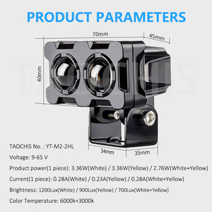 TAOCHIS 2 lentilles 12-80V BI LED projecteur lentille 3000k 6000k blanc + jaune phares de voiture rénovation de camion article voiture auto moto - Product Image 6