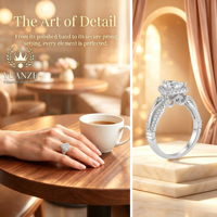 Élégante bague de mariage en moissanite pour femme, plaquée or 18 carats, certifiée S925, personnalisable et disponible en gros.