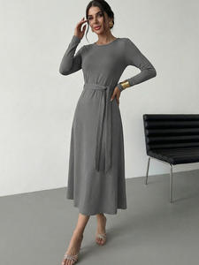 Fashion Autumn/<b>Spring</b>/Summer Casual <b>Women</b> Islamic 2026 Muslim Comfortable Modest Midi Natural Waist Breathable A-line <b>Dress</b> - Product Image 3