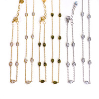 Nouveau Collier de Luxe en Acier Inoxydable Plaqué Or avec Breloques Goutte d'Eau et Cristaux, Design Coréen 2026, Étanche, pour Femme