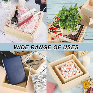 Hộp gỗ nhỏ hình vuông, kiểu thô mộc, dùng để đựng đồ, hộp thủ công, hộp đựng đồ trang sức bằng gỗ paulownia, không nắp - Product Image 6