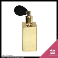 Atomiseur de parfum carré en verre personnalisé (capacité et couleur), pulvérisateur d'huile à estampage à chaud avec tuyau/pompon, emballage personnalisé