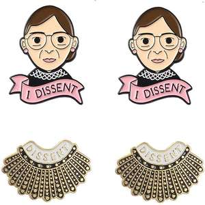 FUTIMELY <span class=keywords><strong>I</strong></span> Dissent Pins RBG Feminist Brooch Pin  Enamel Brooch Justice Lapel Collar Pin for Women's Rights Badge - Product Image 2