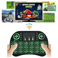 Teclado Inalámbrico RGB y Mouse Inalámbrico, Mini Mouse y Teclado Combinados, Ergonómico Inalámbrico con Panel Táctil para Smart TV